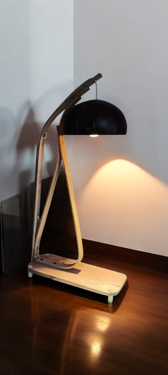 Coconut Shell and Bamboo Table Lamp