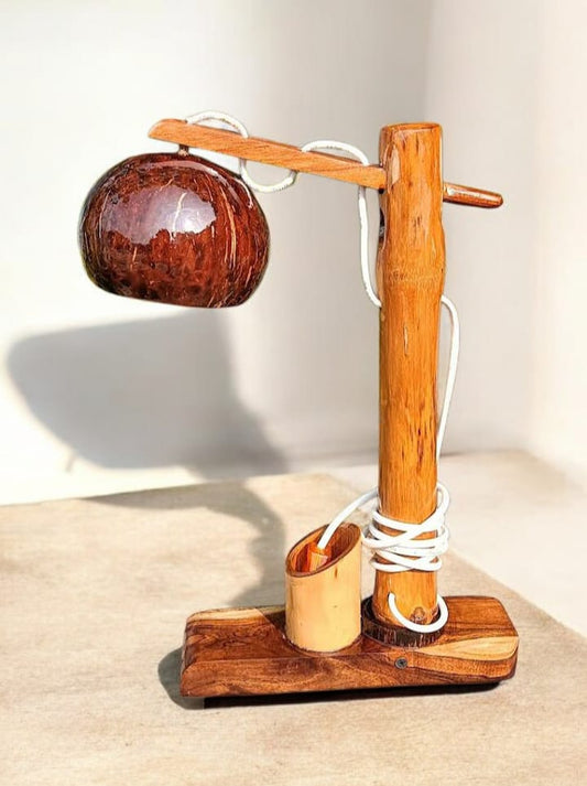 Coconut Shell and Bamboo Table Lamp